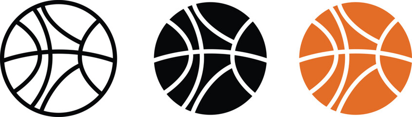 basket ball icon vector, flat, silhouette and line icon style vector illustration © GraphicsHub