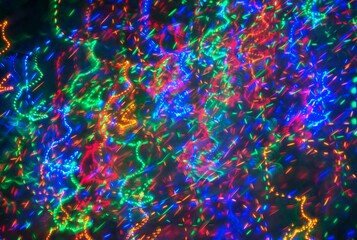 Explosion of Neon Light Trails - Psychedelic Abstract Art