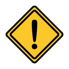 Yellow diamond-shaped warning sign with an exclamation mark.