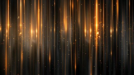 Dynamic Golden Light Streaks on Dark Vertical Panels with Sparkling Dust Particles
