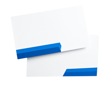 Corporate business card template with professional layout and blue accent isolated on transparent background - Powered by Adobe