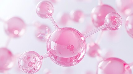 Pink Molecular Structure Representing Chemical Compounds and Science