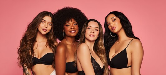 The vibrant group of diverse models celebrating beauty and confidence together.