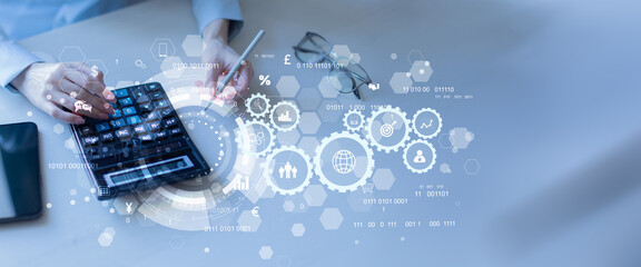 Digital Business Automation and Data Management Technology Concept.