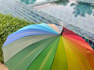 rainbow colored umbrella