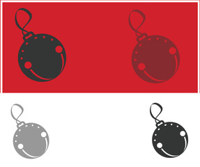 Minimalist Christmas Ornament Pattern in Red White Gray and Black Colors