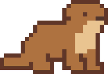 pixel illustration of otter