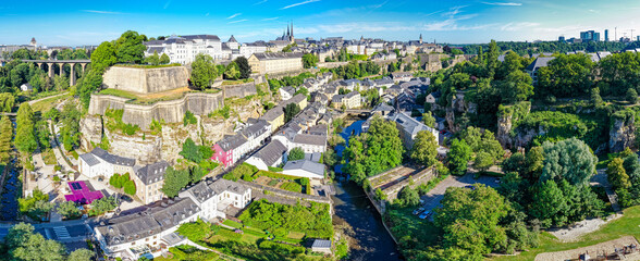 Aerial view of Luxembourg city 