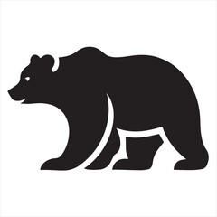 Obraz premium Silhouette Style Vector Bear Logo Design – Wild Animal Icon for Outdoor Adventure Branding, Wildlife Conservation, Camping Graphics, Rustic Apparel Prints, Nature-Themed Products, and Mascot Concepts