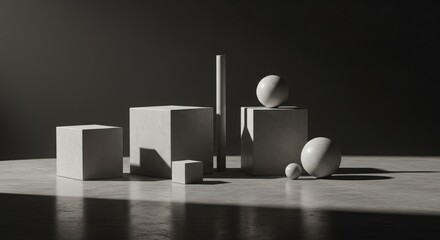 Abstract Still Life with Minimalist Geometric Shapes © Etka