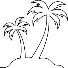 Obraz premium Continuous Line Palm Tree 
