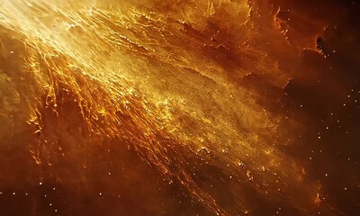 Golden Cosmic Cloud Formation with Subtle Star Dust Effects and Soft Glows - Powered by Adobe