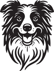 Border Collie Dog Vector – Silhouette 