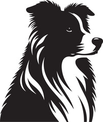Border Collie Dog Vector – Silhouette 