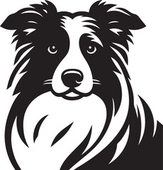Border Collie Dog Vector – Silhouette 