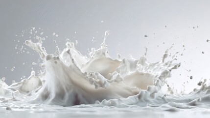 Vibrant splash of white liquid creating dynamic patterns