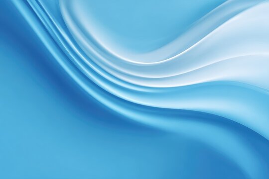 Abstract swirling light blue and white gradient curves on a solid blue background, creating a flowing, smooth, and elegant design