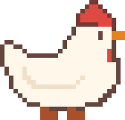 pixel illustration of chicken