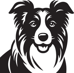 Border Collie Dog Vector – Silhouette 