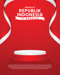 Banner podium display 80th indonesia independence day