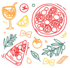 Italian vector summer food