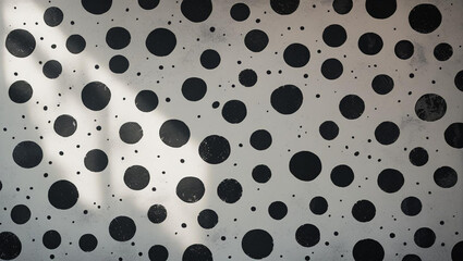 Vibrant Black Polka Dot Pattern Background, Bold Moody Polka Dot Abstract Backdrop, Minimalist Black and White Dotted Background, generative ai