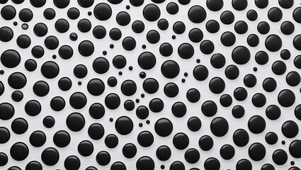 Vibrant Black Polka Dot Pattern Background, Bold Moody Polka Dot Abstract Backdrop, Minimalist Black and White Dotted Background, generative ai