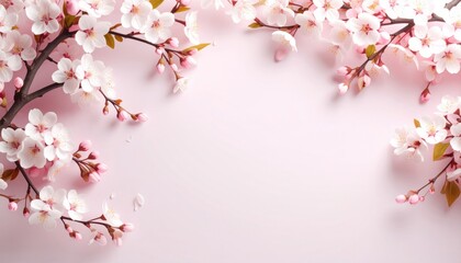 Obraz premium Delicate cherry blossom arrangement nature floral art springtime aesthetic composition harmonious environment