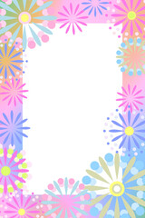 花火のカラフルなフレーム 縦3