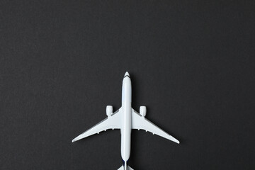 airplane model on black background
