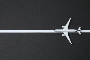 airplane model on black background
