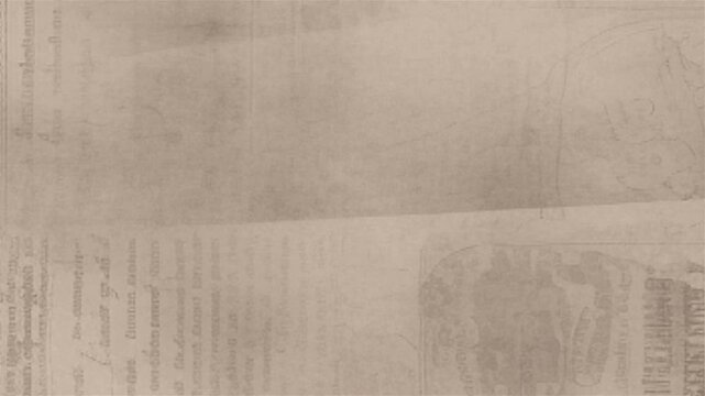 Vintage newspaper background animation. A seamless loop of aged, sepia paper for historical news projects.A seamless, textured background of a faded manuscript for a vintage archival mood.