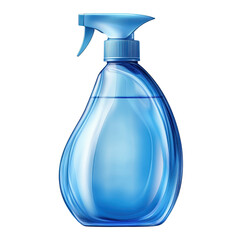 Compact blue detergent bottle with flip top cap isolated on transparent background.