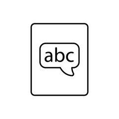 Icon a grammar, isolated against a clean background.
