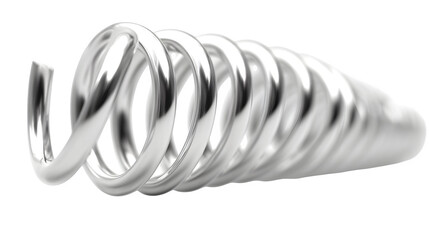 Silver spiral drill bit 3d rendered, isolated on transparent background