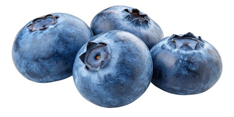 Obraz premium Realistic 3D blueberries isolated on a white transparent background.