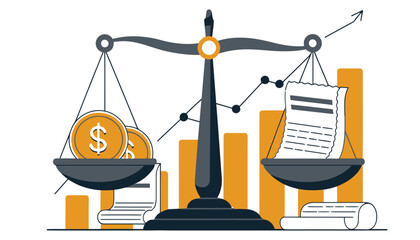 construction sign, with a gold dollar symbol on a balanced scale, embodies the ongoing development of financial justice and business equality