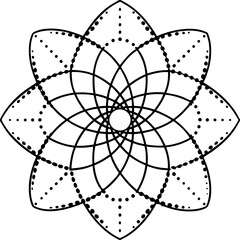 Obraz premium Abstract background with dotted metabolic pattern, vector illustration. Geometric texture in the form of infinity.