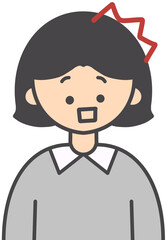 Surprised Cute Character Expression Illustration