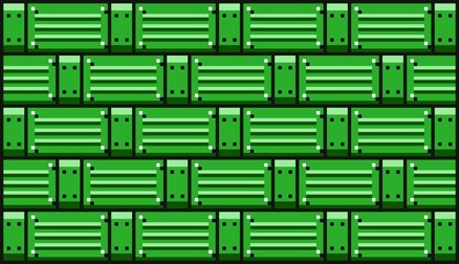 Pixel art seamless green metal plate or steel beam pattern, ideal for game backgrounds, industrial themes, or retro digital designs. Pixel art Tileset. Assets for game, background, wallpaper.	