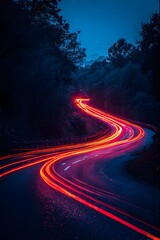 ia generated. night traffic on the road