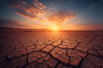 ia generaed. sunset over the desert