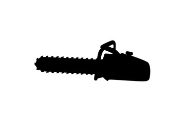 Chainsaw silhouette vector, Chain saw black icon vector illustration