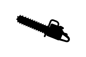 Chainsaw silhouette vector, Chain saw black icon vector illustration