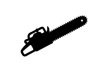 Chainsaw silhouette vector, Chain saw black icon vector illustration
