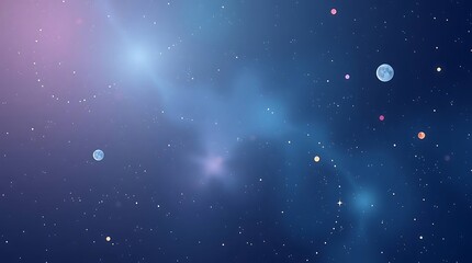 Abstract cosmic backdrop featuring twinkling stars and celestial bodies