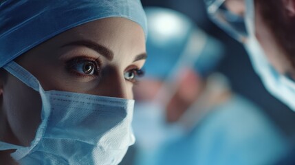 The surgeon's determined gaze during a critical surgical procedure.