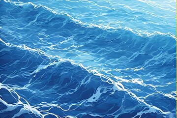 Fototapeta premium ia generated. Abstract design of blue waves with fluid movement, ideal for backgrounds, graphic projects, and marine decoration. 
