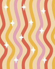 Abstract groovy background in trendy retro style. Vector illustration.