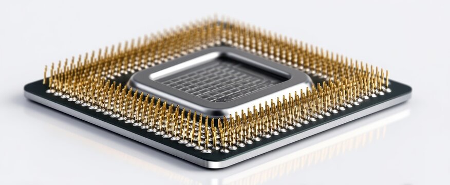 The detailed microprocessor showcasing advanced technology and precision engineering.
